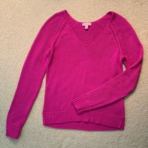 Lilly Pulitzer Pink Bennett V-Neck Sweater